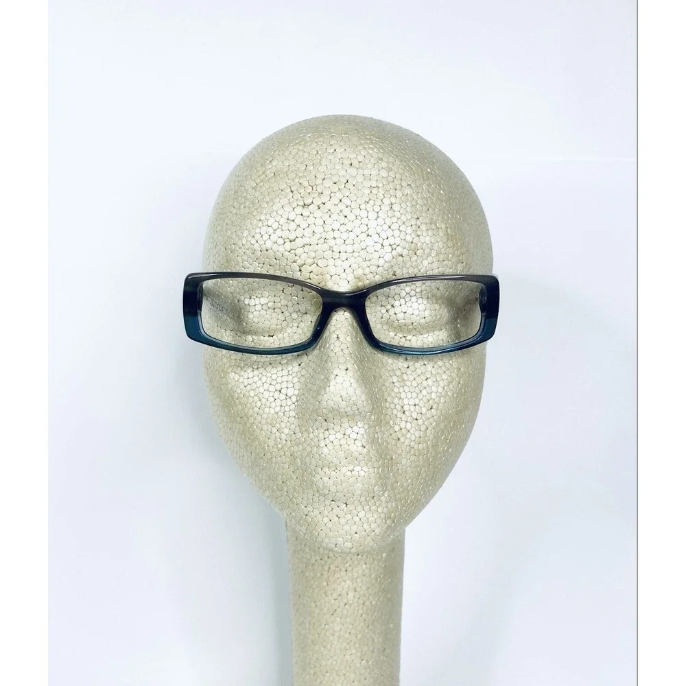 Prada Smoke Gray Wood Grain Blue Clear Glasses Blue Grey Temples Italy 51 15 135